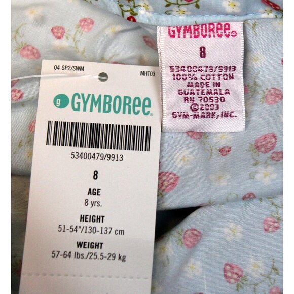 NEW 2004 Gymboree Strawberry Patch Blue Print Pants Adjustable Waist Flare sz 8 - Picture 8 of 9